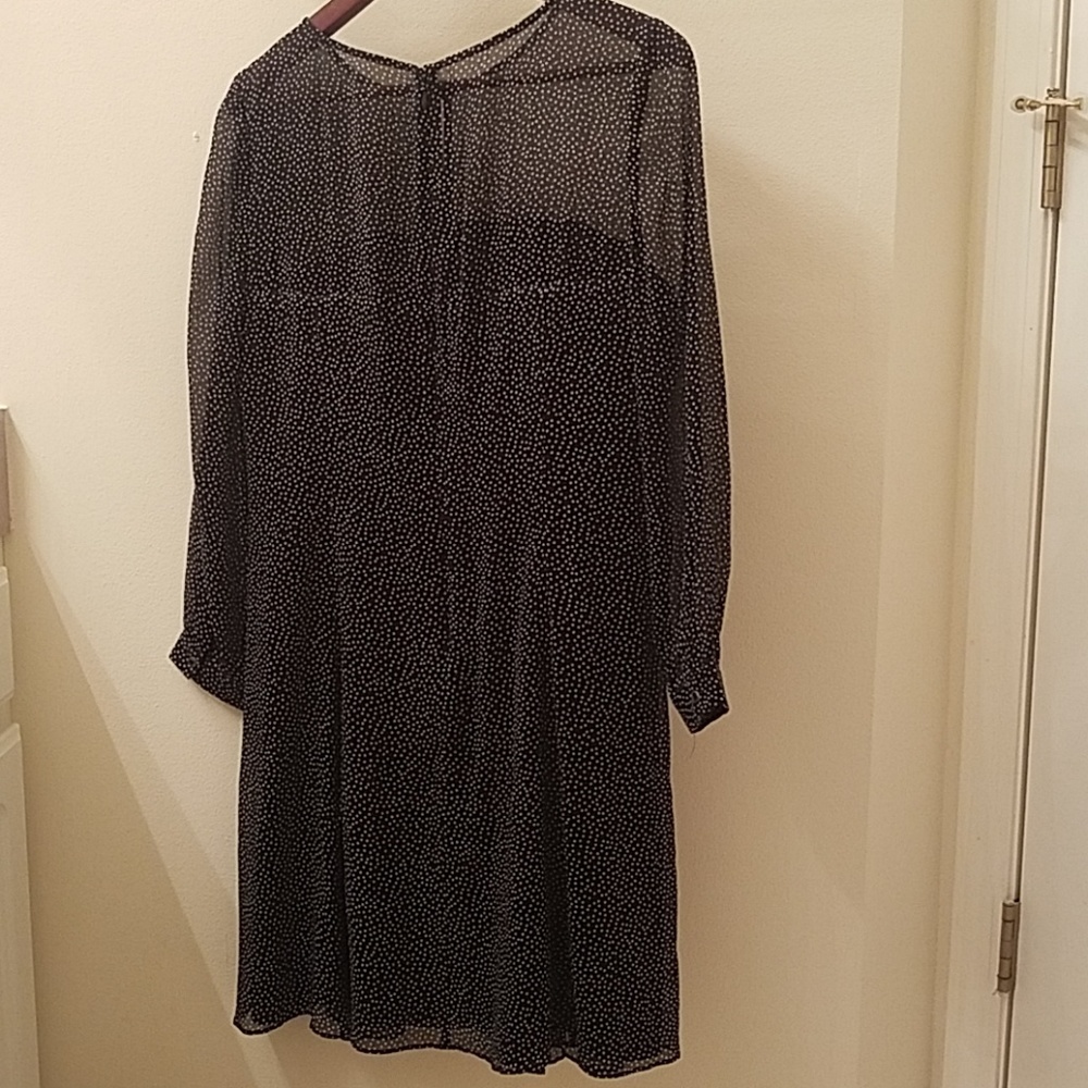 J Crew speckled long sleeve silk chiffon dress - Picture 2 of 8